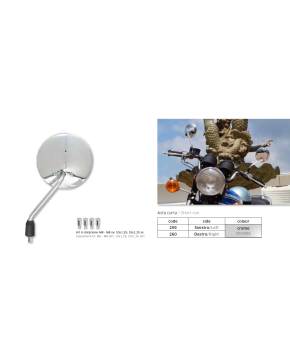 specchio moto d'epoca cromato destro