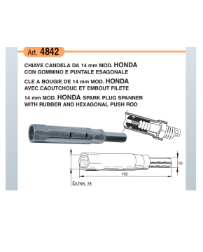 chiave candela con gommino (110 x 14)