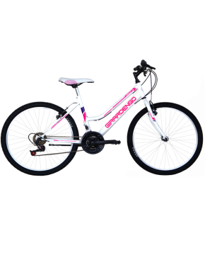 bici 26 mtb donna 18 velocità bianco fucsia