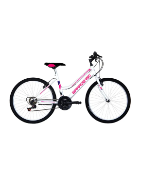ciclo 24 mtb donna 18 v girardengo bianco/fucsia
