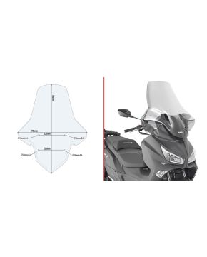 Parabrezza trasparente SYM Joymax Z Z+ Cruisym Joyride 300 senza attacchi Givi