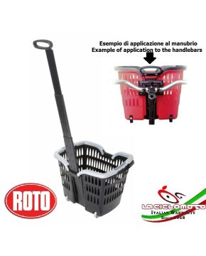 Cestino bici troller Romeo in plastica antiurto fissaggio al manubrio