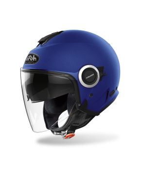 Casco jet Airoh Helios doppia visiera blu opaco