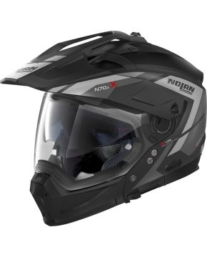 Casco crossover Nolan N70-2 X Grandes Alpes N-com nero opaco - grigio 021